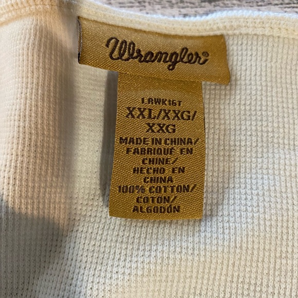 Wrangler thermal 3/4 sleeve woman’s XXL TOP Cream 100% Cotton - Picture 2 of 5